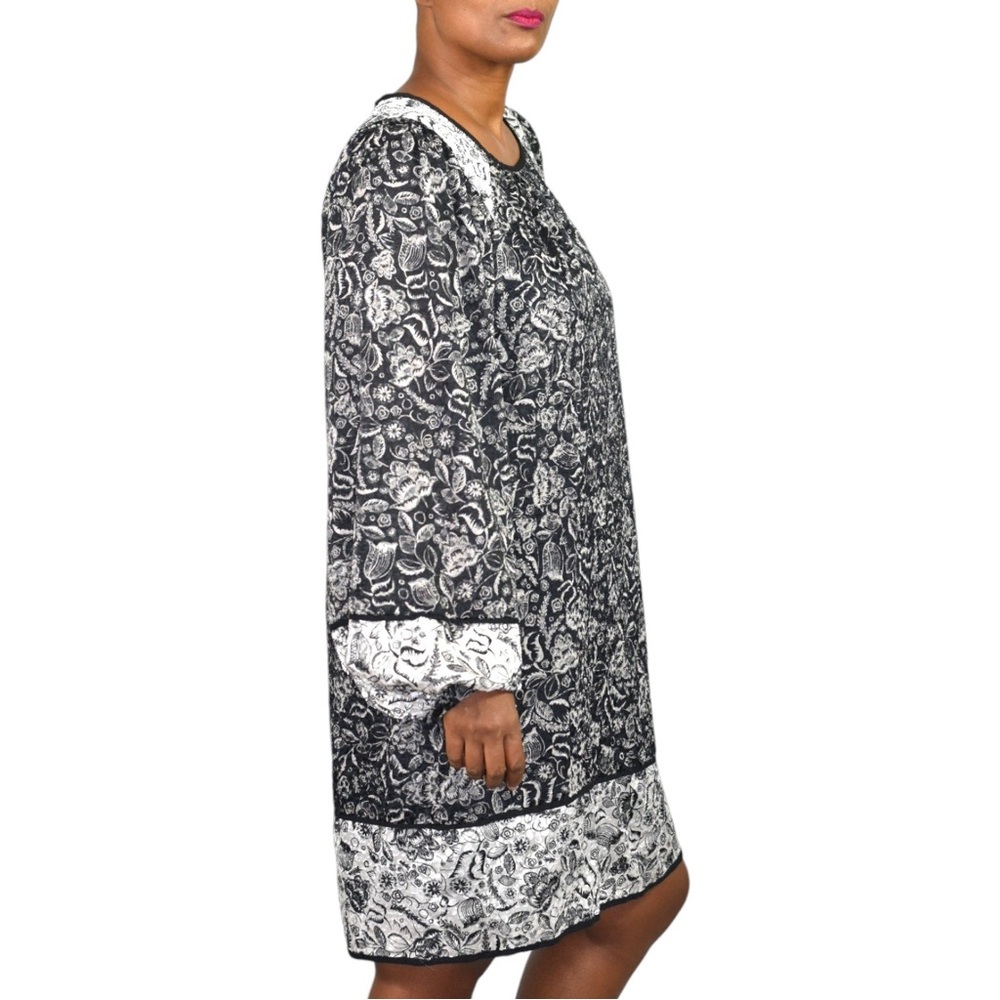 NWOT! Anthropologie Susanne Tunic Dress With Black Floral Viscose. Size: M